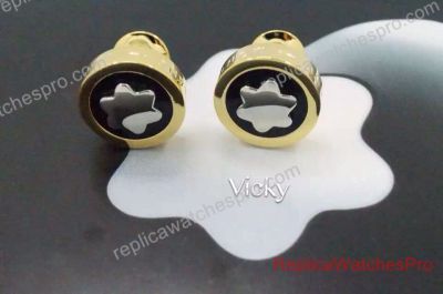 Replica Cufflinks - Montblanc Heritage Onyx Cufflinks Gold & Black - Perfect Gift